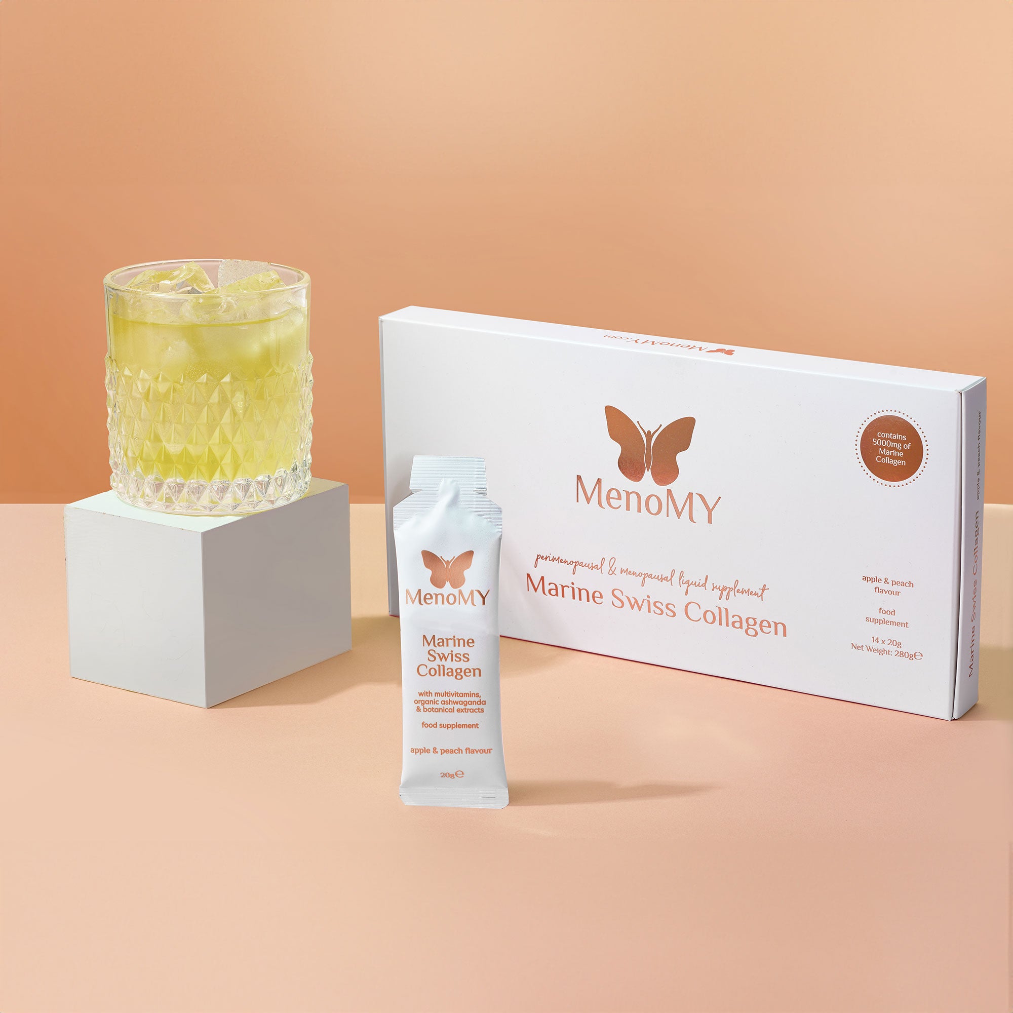 Swiss Marine Collagen - 1 box contains 14 sachets - Tear and drink on the go!