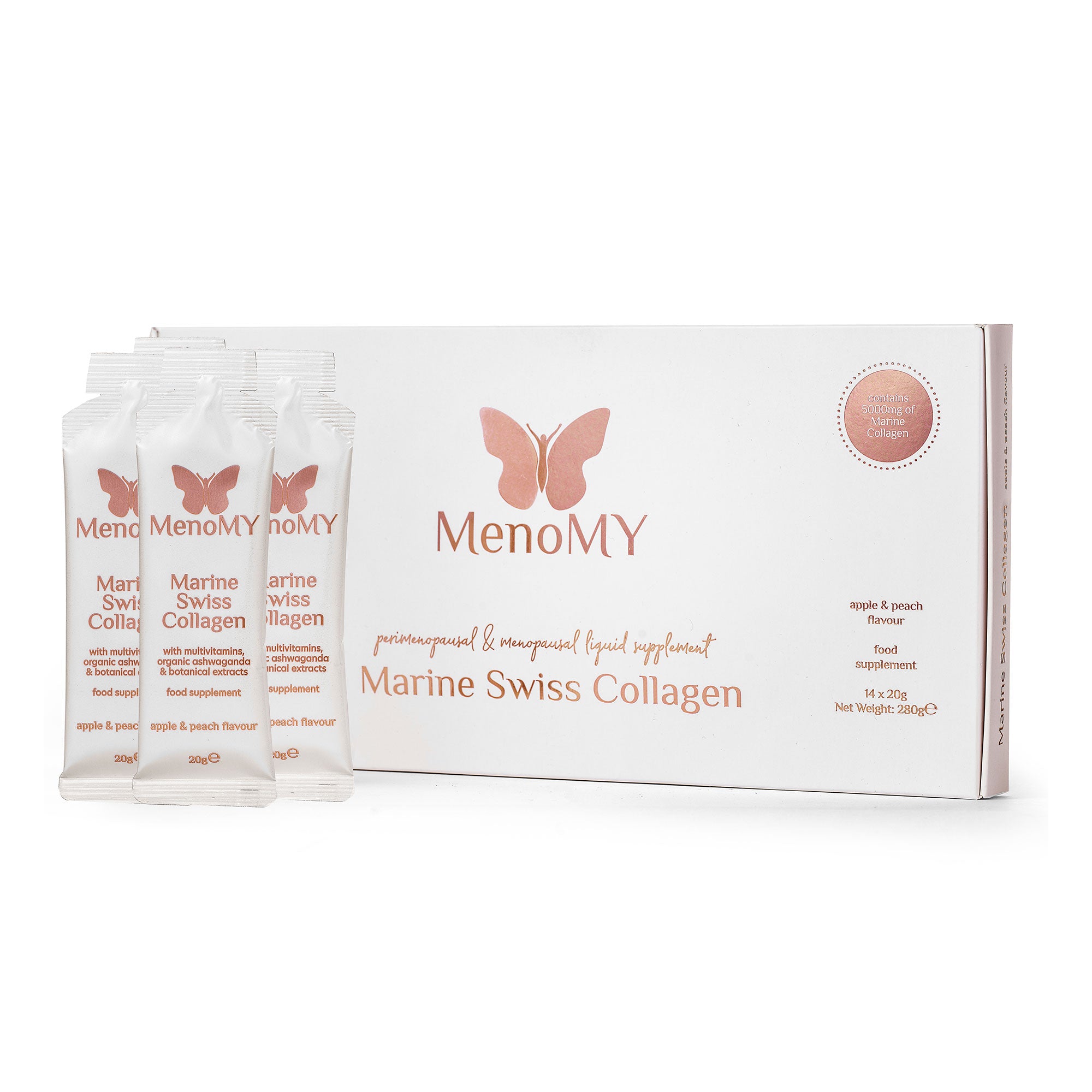 Swiss Marine Collagen - 1 box contains 14 sachets - Tear and drink on the go!